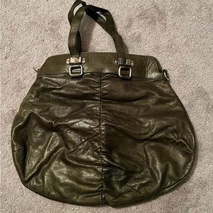 Regina genuine leather olive green made in Italy XL purse